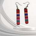 Multi Color Stripe Wooden Earrings